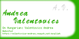 andrea valentovics business card